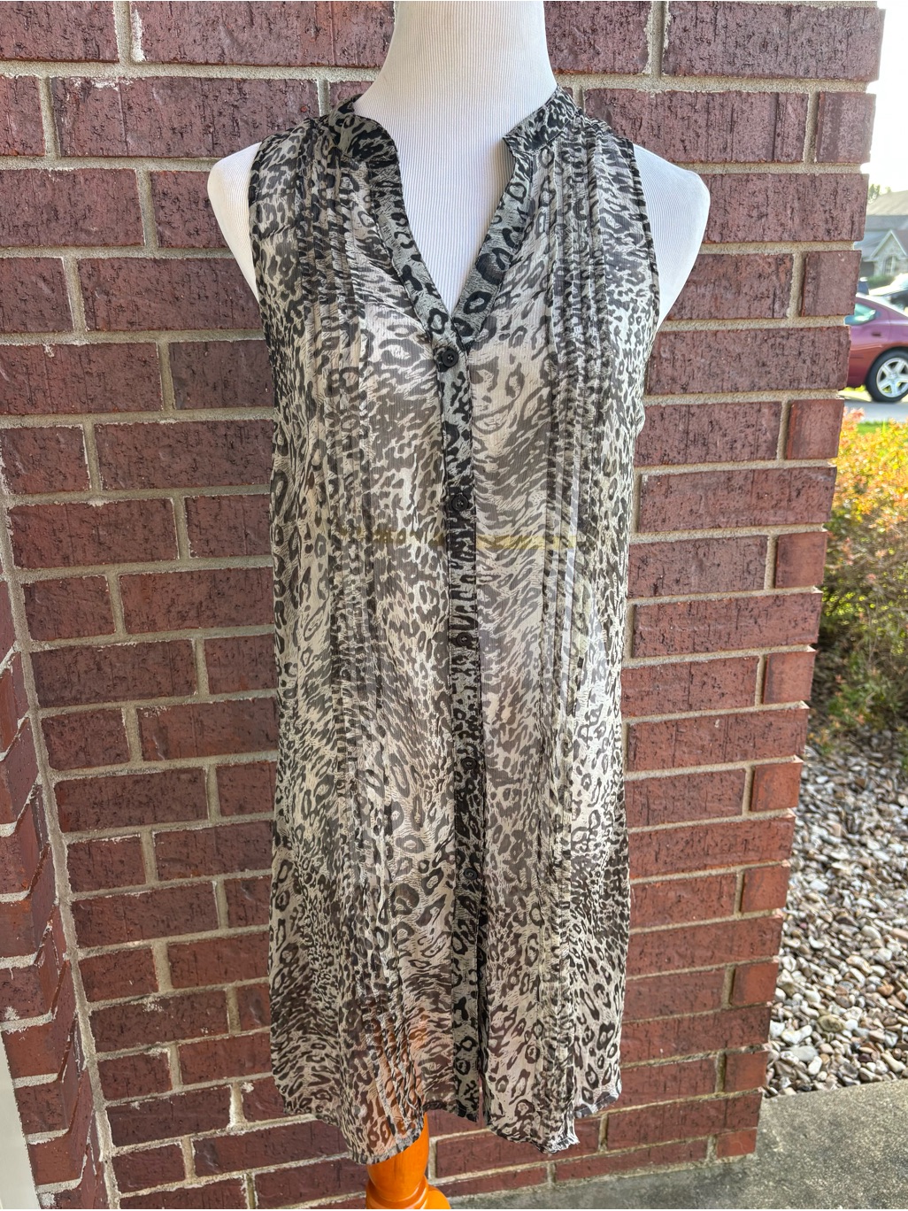 Andree Strapless Animal Print Dress In Black And White